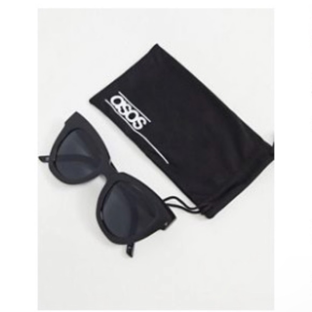 ASOS Oversize Shiny Black Sunglasses